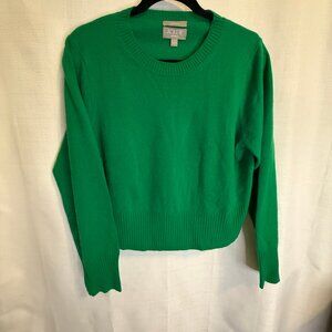 J.Crew Cashmere Sweater Women’s Cropped Fit /Green Pullover/Large/Long sleeve